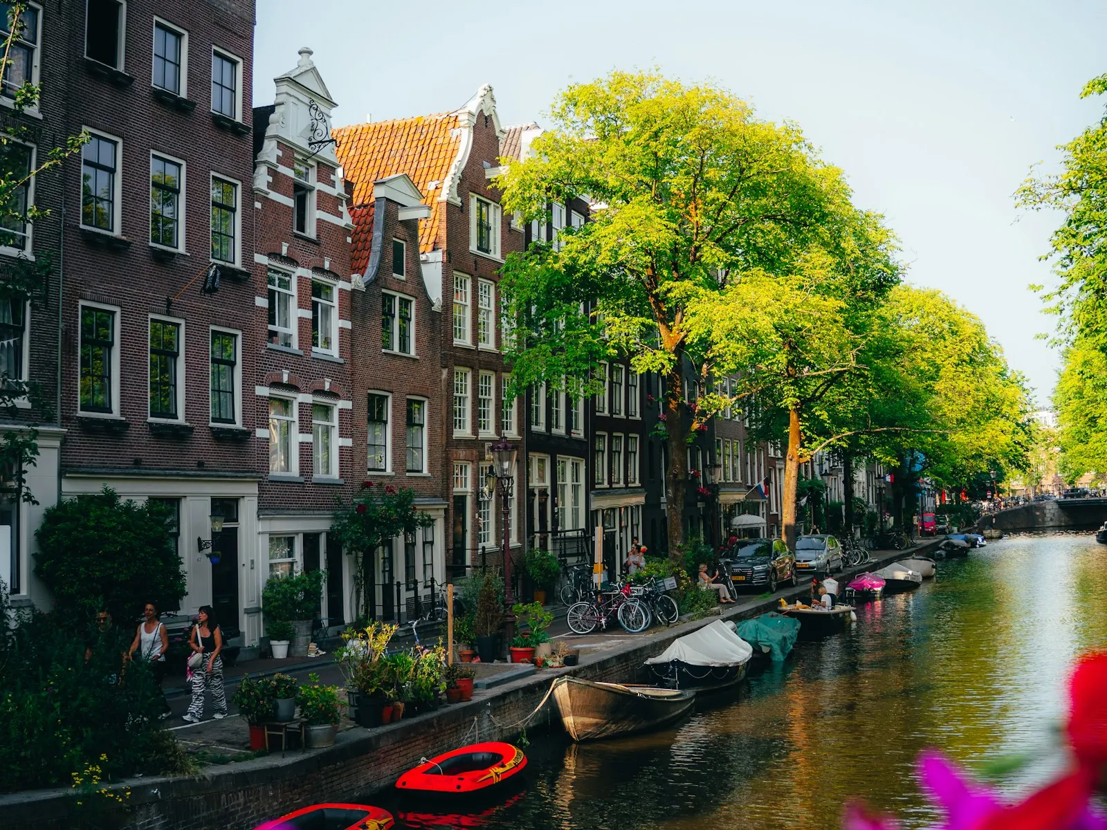 Canal-side homes in Amsterdam, the Netherlands